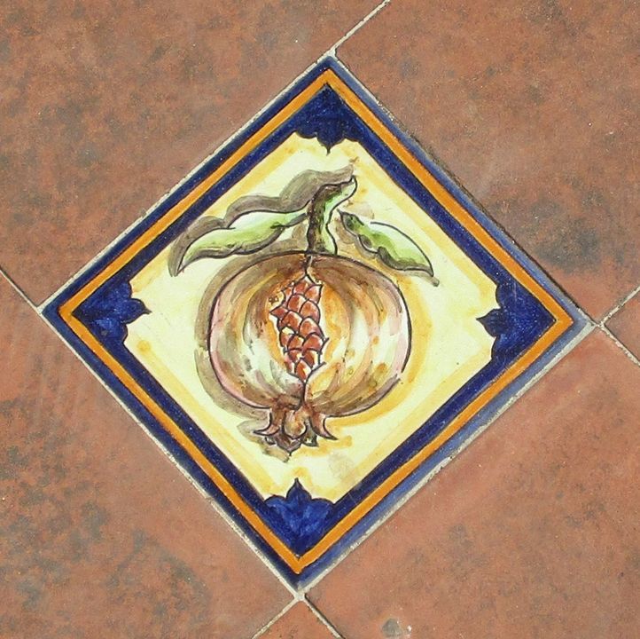 Pomegranate tile at the Plaza de España, Seville