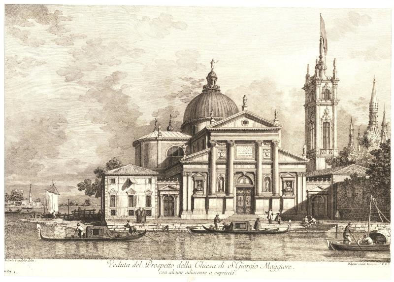 Capriccio with the Church of San Giorgio Maggiore and an English Gothic Bell Tower, by Canaletto